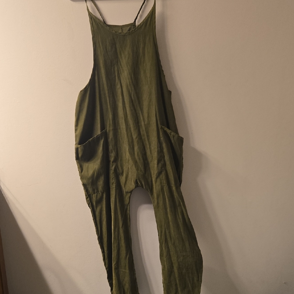 Source Unknown Olive Green Jumpsuit